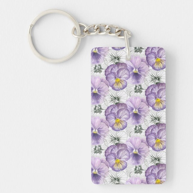 Pansy pattern keychain (Front)