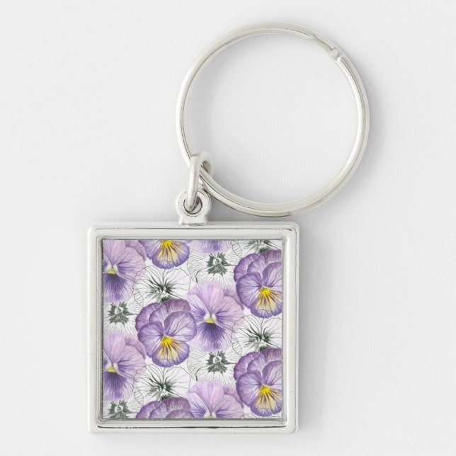 Pansy pattern keychain (Front)