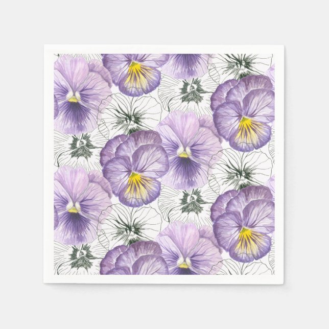 Pansy pattern napkins (Front)