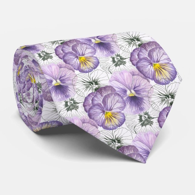Pansy pattern tie (Rolled)