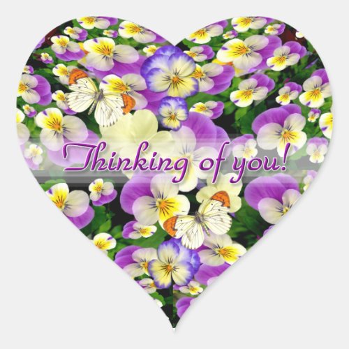 Pansy Perfect Thinking of You  Heart Sticker