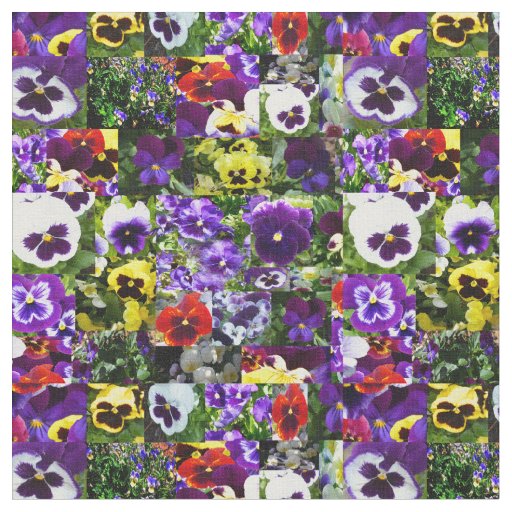 Pansy Photo Collage, Fabric
