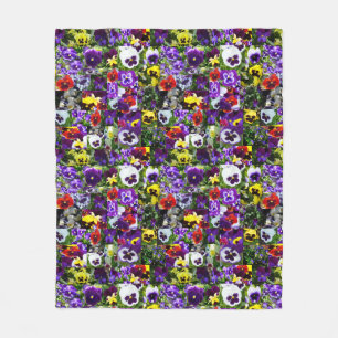Pansy Photo Collage, Fleece Blanket