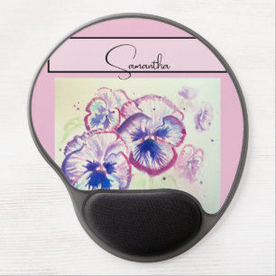 Pansy Pink Watercolor Pansies floral Flower Phone Gel Mouse Pad