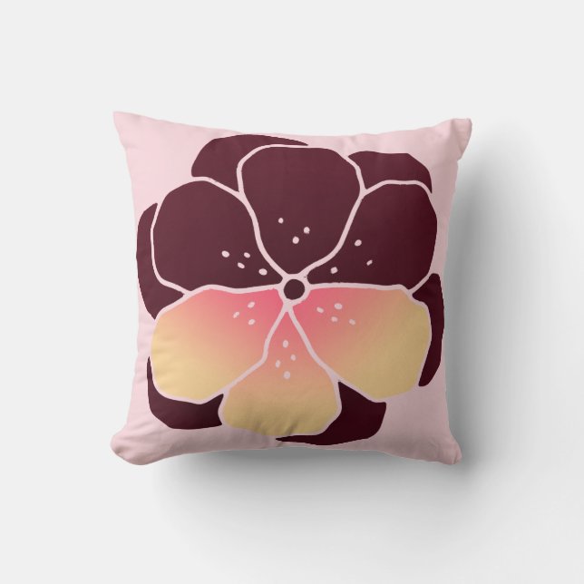 Pansy Power Throw Pillow (Front)