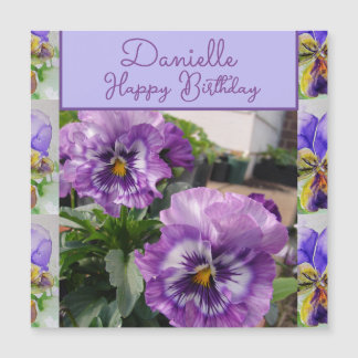 Pansy Purple Flower floral Girls Name Birthday