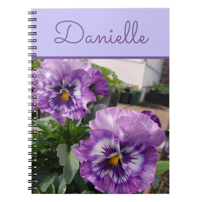 Pansy Purple Flower floral Spring Bloom flowers Notebook (Front)