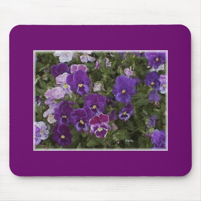 pansy purple mouse pad (Front)