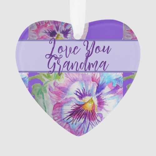 Pansy Purple Watercolor Pretty Floral Flower Mom Ornament