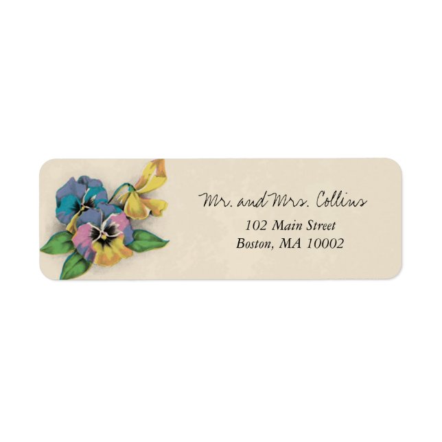Pansy Return Address Labels (Front)