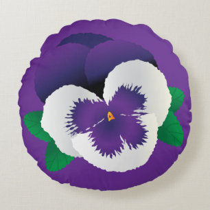 Pansy Round Pillow