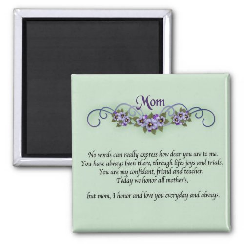 Pansy Scrolls Mothers Day Magnet