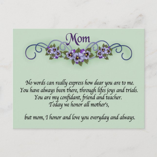 Pansy Scrolls Postcard (Front)