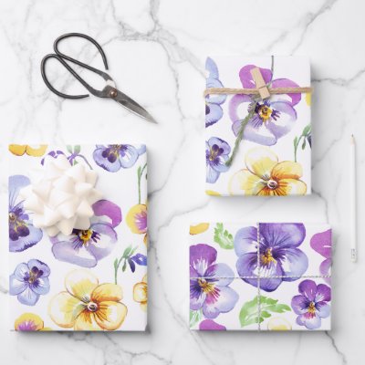 Pansy Seamless Wrapping Paper Sheets