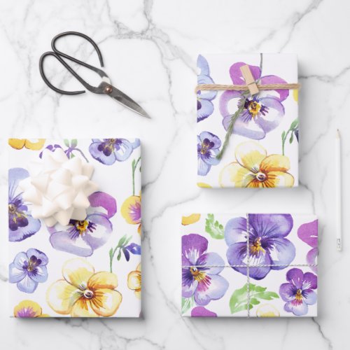 Pansy Seamless Wrapping Paper Sheets