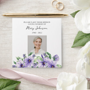 Pansy Seed Packet Memorial Funeral Envelope