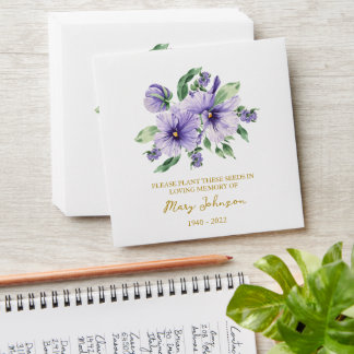 Pansy Seed Packet Memorial Funeral Envelope