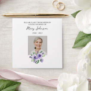 Pansy Seed Packet Memorial Funeral Envelope