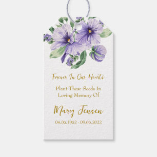 Pansy Seed Packet Memorial Funeral  Gift Tags