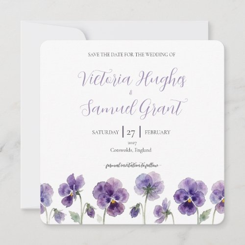 Pansy Silhouette Study Save the Date