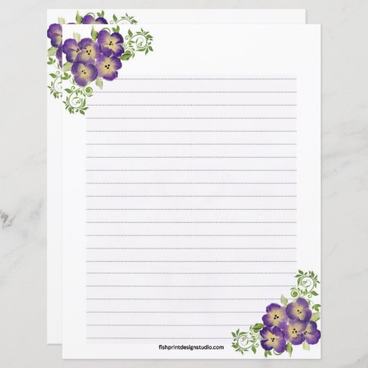 Pansy Stationery (Front/Back)