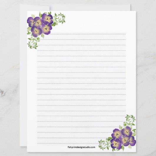 Pansy Stationery (Front)