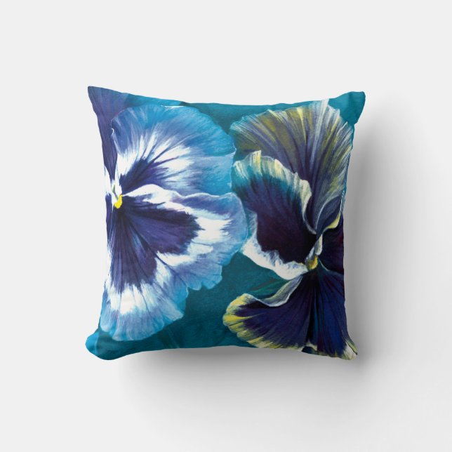 Pansy study fine art floral square pillow (Front)