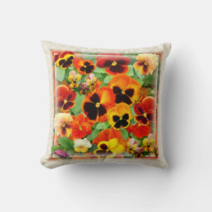 Pansy Sunset Throw Pillow