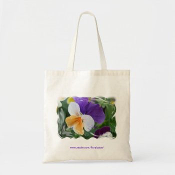 Pansy Swirl Tote by FloralZoom at Zazzle