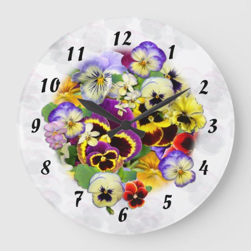 Pansy Time Large Clock