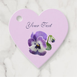 Pansy To From Heart Gift Favor Tags Your Text