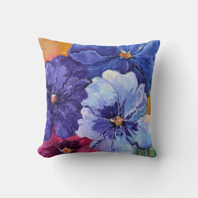 Pansy Uprising mug Throw Pillow (Front)