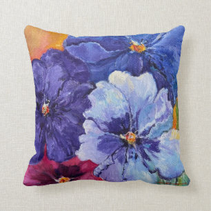Pansy Uprising mug Throw Pillow