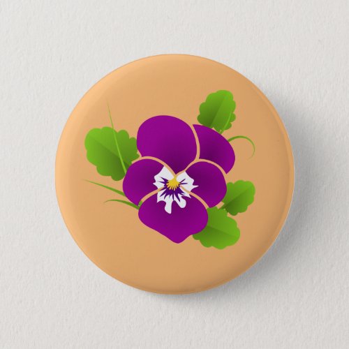 Pansy Violet Viola Blossom  Flower Button