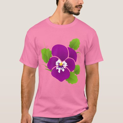 Pansy Violet Viola Blossom  Flower T_Shirt