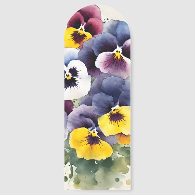 Pansy - Watercolor flowers Bookmarks (Front)