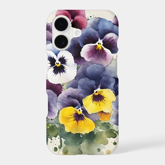 Pansy - Watercolor flowers Case-Mate iPhone Case (Back)