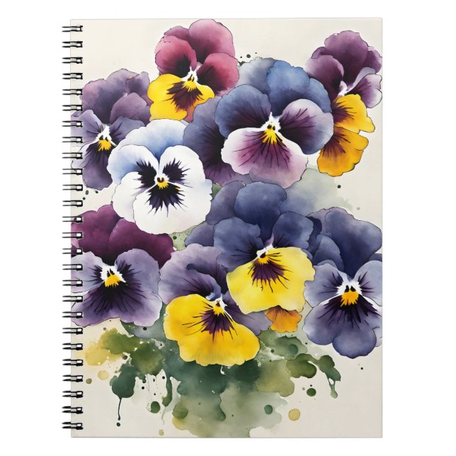 Pansy - Watercolor flowers Notebook (Front)