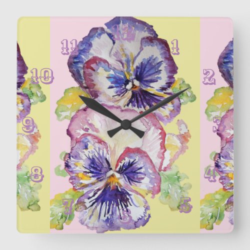  Pansy Watercolour Floral Flower Childs Room Clock
