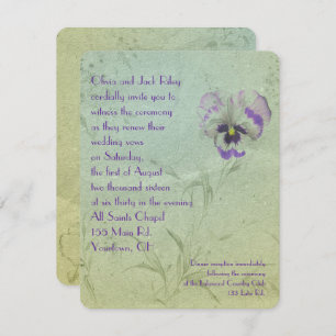 Pansy Wedding Vow Renewal Invitation