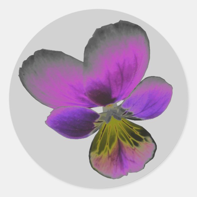 Pansy Wild Dark Purple Sticker (Front)