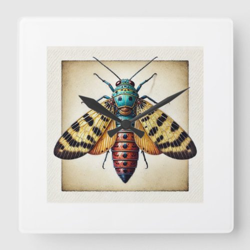 Pantala Insect 150624IREF108 _ Watercolor Square Wall Clock