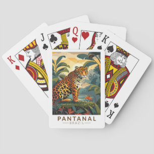 Pantanal Brazil Jaguar Travel Art Vintage Poker Cards