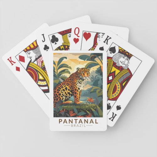 Pantanal Brazil Jaguar Travel Art Vintage Poker Cards