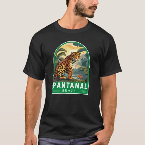 Pantanal Brazil Jaguar Travel Art Vintage T_Shirt