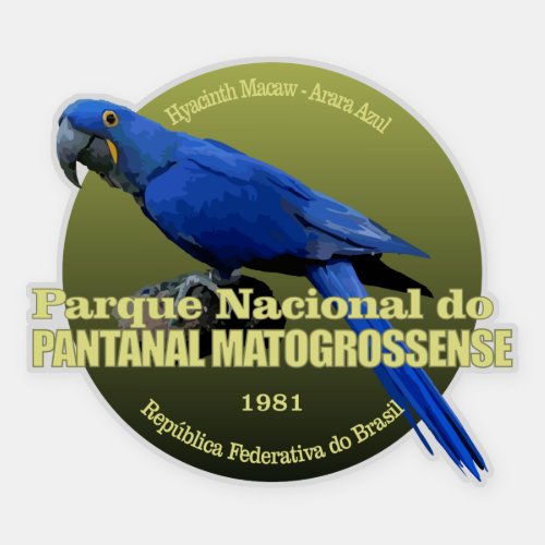 Pantanal Matogrossense NP macaw WT Sticker