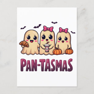 Pantasmas Funny Ghost Groovy Retro Halloween Postcard