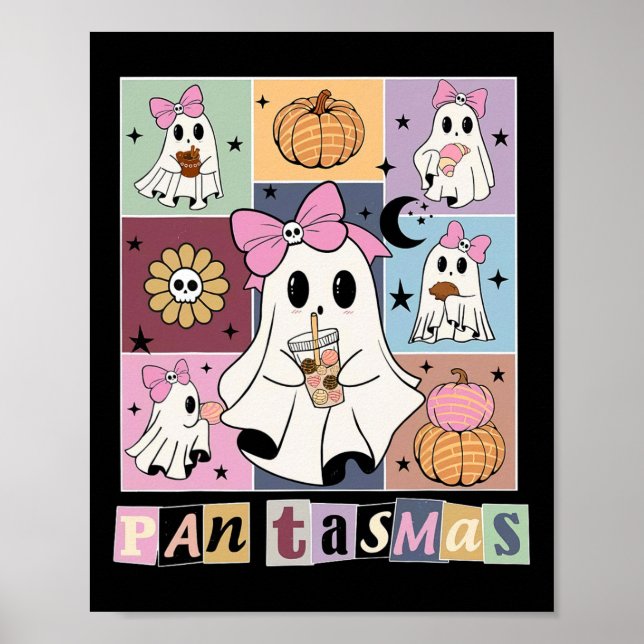 Pantasmas Mexican Halloween Ghost Spooky Conchas C Poster (Front)