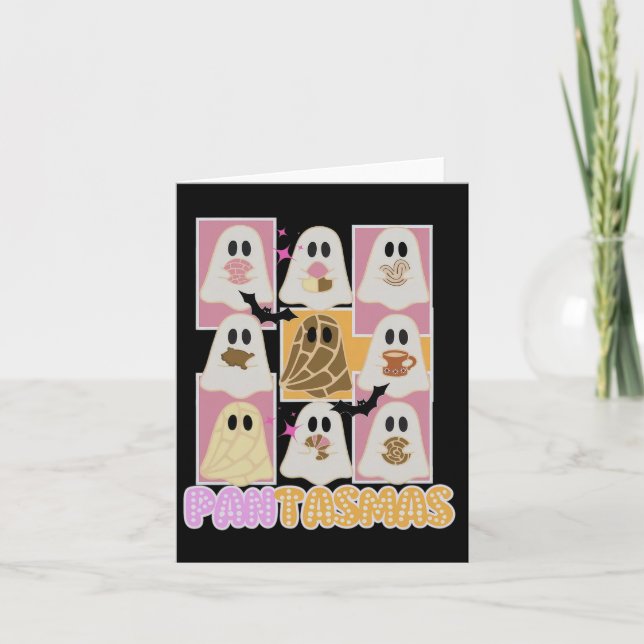 Pantasmas Pan Dulce Ghost Spanish Mexican Hallowee Card (Front)