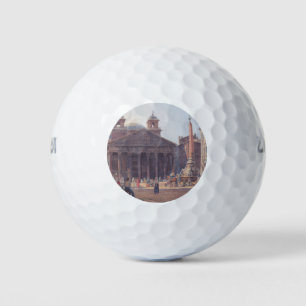 Pantheon and Piazza della Rotonda in Rome, Italy Golf Balls